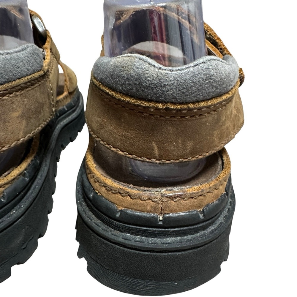 VTG Y2K Skechers Women's Chunky Leather Platforms Sandals Size 7 Brown Grunge - Picture 12 of 16